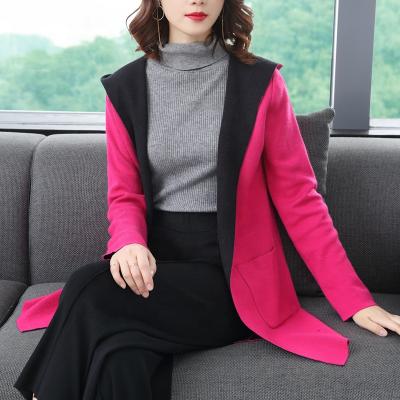 China 2020 Autumn Winter New Wool Hooded Slim Coat Women Anti-Wrinkle Dishonest Wool Coat Ladies Long Coat Dresses for sale