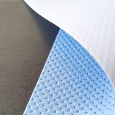 China Waterproof Nonwoven Sheet Fabric Roll Material 75g Sms And 20g Pe Cloth For Surgical Drape for sale