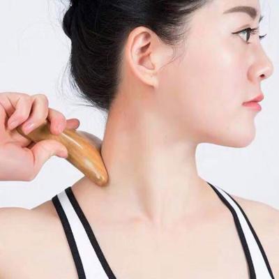 China New Style Hand Held Anti Cellulite Massager Body Trigeminal Golden Stick Wooden Massage Tool for sale