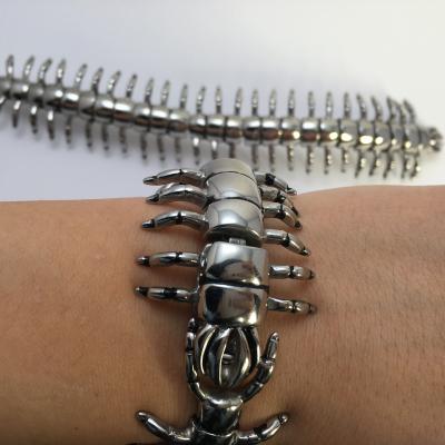 China Punk Rock Centipede Bracelet Mens Designer Stainless Steel Bracelet for sale