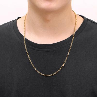 China Hiphop Cuban Chain Mens Stainless Steel Thin Necklace 2022 for sale