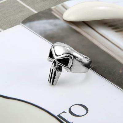 China CLASSIC personality skull punk men's ring titanium steel hip hop rings for sale