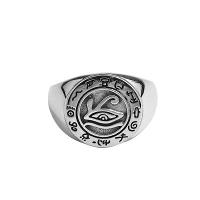 China The other European and American fashion eye of Horus ring personality vintage men's stainless steel casting ring for sale