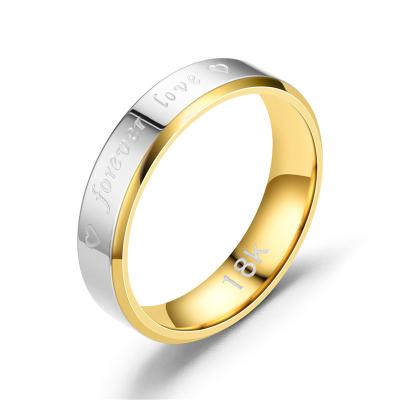 China Romantic New Product 2021 New Product Stainless Steel Rings Gold Plated Silver Jewelry Couple Rings Jewelry Gold for sale