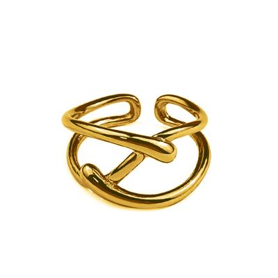 China Vintage Hiphop Ring Women S925 Silver Opening Ring Elegant Gold Color Plated Adjustable Feminine Ring Jewelry Accessories for sale