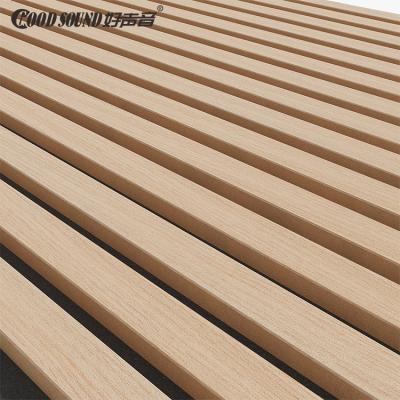 China Modern Soundproof Wooden Slats Veneer Decor Ceiling Goodsound Acoustic Wall Panel for Ballroom for sale