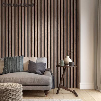 China GoodSound Modern Wood MDF Veneer Slat Wall and Ceiling Pet Sound Barrier for Interor Decoration for sale