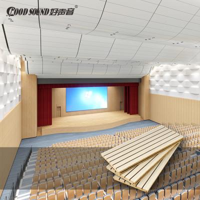 China GoodSound Good Price Modern Room Decor Grooved Wood Wall And Ceiling Tiles Sound Acoustic Panel for sale