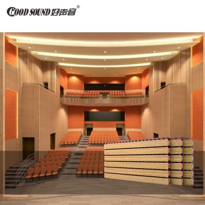 China GoodSound Modern Theater Wooden Faux Ceiling Tile Sound Absorbing Grooved Wall 60X60 3D Acoustic Panel for sale