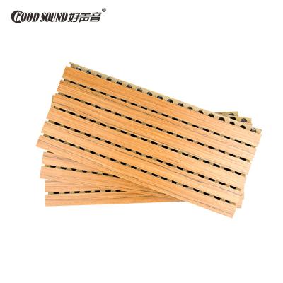 China Modern Tiange Auditorium Melamine Veneer MDF Grooved Acustic Style Wood Home Wall Acoustic Panels For Gymnasium for sale