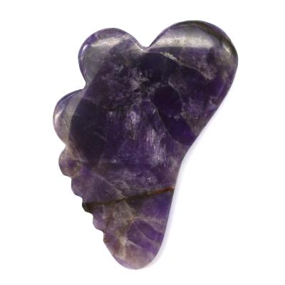 China Body Reshaped Butterfly Amethyst Gua Sha Tool Acupuncture Guasha Facial Lifting Scraping Board for sale