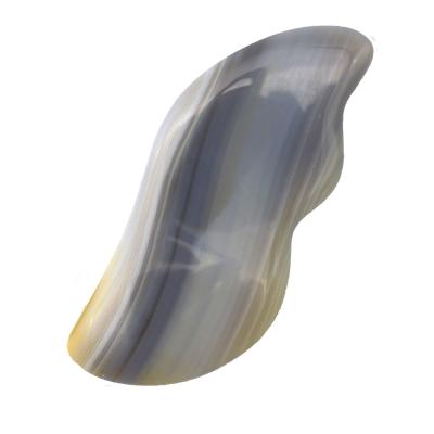 China Custom Scraping Body Gua Sha Massage Tool Gray Agate Guasha Jade For Beauty for sale