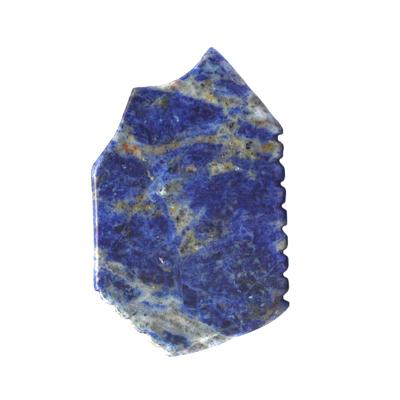 China Body Natural Blue Sodalite Gua Sha Tool For Stone Blue Sodalite Face Lifting Veins Guasha Scraping Board For SPA Acupuncture Therapy for sale