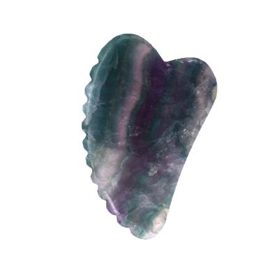 China Hot Selling Custom Made Amazon Fluorite Jade Gua Sha Tool Rainbow Guasha Board Anti Aging Body And Wrinkle Facial for sale