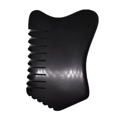 China Hot Selling Leisure Hair Comb Head And Body Massage Bian Stone Gua Sha Comb For Clear Meridians for sale