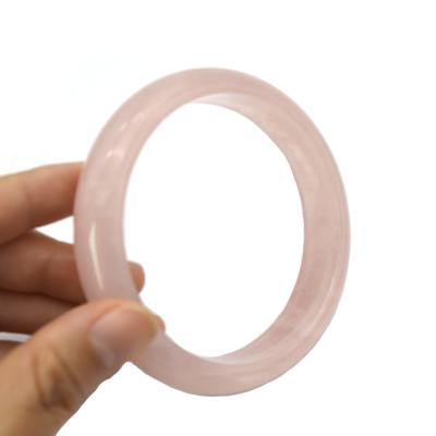 China 68mm Natural Natural Rose Quartz Crystal Fashion Bangle Jade Bracelet Rose Quartz Love for Women and Girls rose quartz bracelet for sale