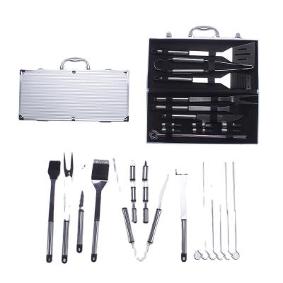 China 2020 Hot Selling Easily Cleaned Stainless Steel 18pcs BBQ Tool Kit Of Saber In Alu Case for sale