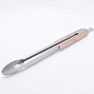 China 2019 Best New Design 43cm Saber Easily Cleaned Selling BBQ TONGS With Wooden Handle for sale