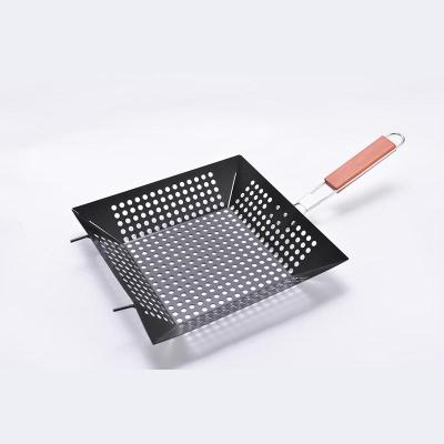 China HY-199 Saber Not Easily Cleaned Hot Sale Square Stick Barbecue Grill Basket for sale