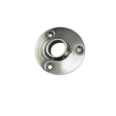 China Boat Hardware Fitting 316 Stainless Steel Handrail Post Plate Weldable 45 Degree Round Base for sale