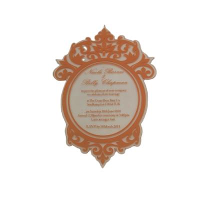 China Wedding Invitations Customized Luxury Mirror Acrylic Greeting Cards Souvenir Acrylic Wedding Invitations for sale