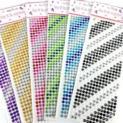 China Diamond Decorative Acrylic Crystal Rhinestone Sticker Fast Shipping Custom Rhinestone Sticker Acrylic Sticker for sale