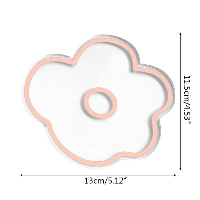 China 2020 New Design Sustainable Acrylic Coaster Clearly Set Flower Acrylic Coasters Tea Cup Drinks 6pcs One Set for sale