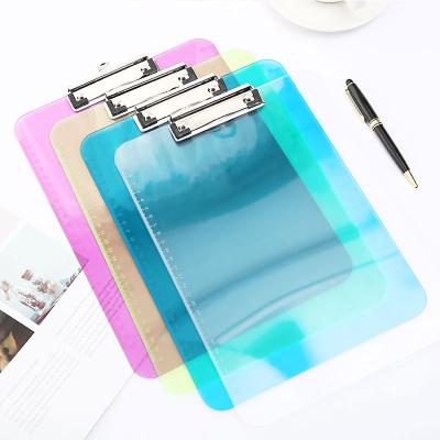 China Water-proof+Eco-friendly Colorful Acrylic Office Supply Paperweight Acrylic Clipboard A4 Transparent Writing Drawing Office for sale