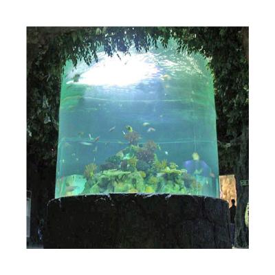 China High Performance Cylindrical Acrylic Aquarium Classic Panel Design Cast Cylindrical Fish Tank For Restaurant for sale