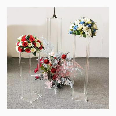 China XITU Eco-friendly Clear Acrylic Decoration Flower Display Stand Pedestal Pillar Centerpieces For Wedding Party Event Decoration Crystal for sale