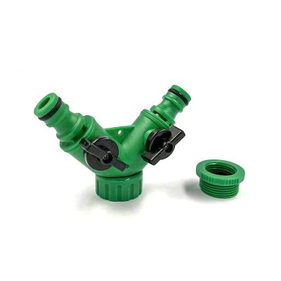 China Water General Gun Wash Car Conversion Connector Garden Three Way Plastic With Switch Water Pipe Connector Y Type Three Way Conversion for sale