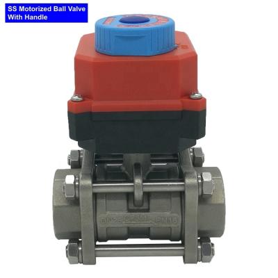 China SS Body&Ceramics Ball G3/4 DN20 DC24V 16Bar General Auto Vent Vending Machine Air Control Actuator Water Motorized Ball Valve for sale