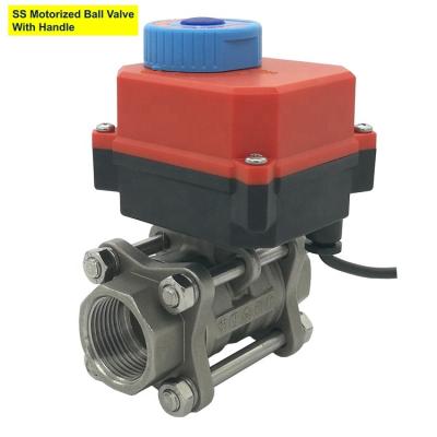 China SS Body&Ceramics Ball G3/4 DN20 DC24V General 16Bar Motorized Motorized Valve Flow Control Price With Electric Actuator for sale