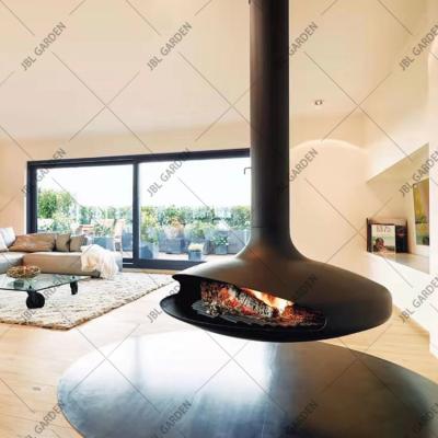 China Carbon Steel Real Fire Fireplace Indoor Suspended Customized for sale