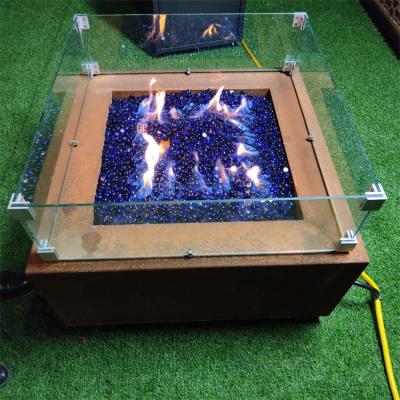 China Corten Steel Bbq Fire Pit Wood Storage Corten Smokeless Firepit for sale