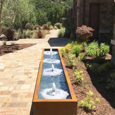 Cina Prerusted Surface Landscape Corten Steel Water Feature 1200mm Garden Ornaments in vendita