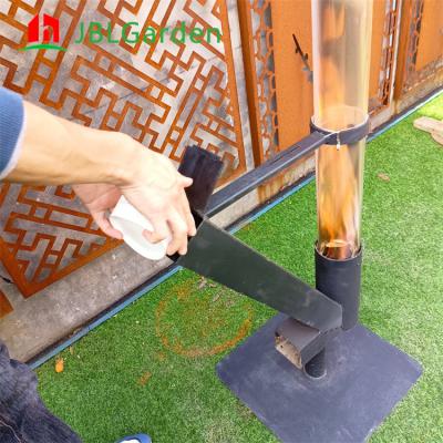 China Tuin Staal Patio Verwarmer Buiten Hout Pellet Verwarmer 140cm Of Aanpassen Te koop