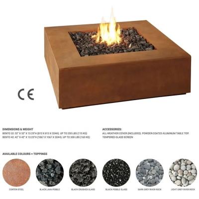 China Outdoor Metal Garden Large Corten Steel Smokeless Firepit Rectangular for sale