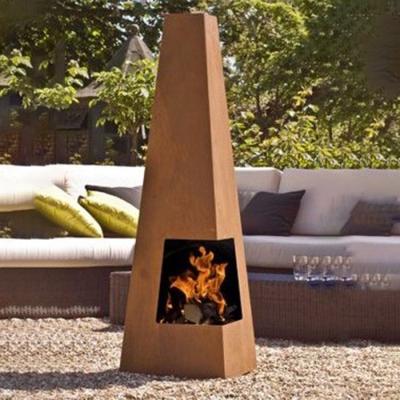 China Outdoor Corten Steel Weathering Steel Garden Rust Corten Steel Fire Obelisk for sale