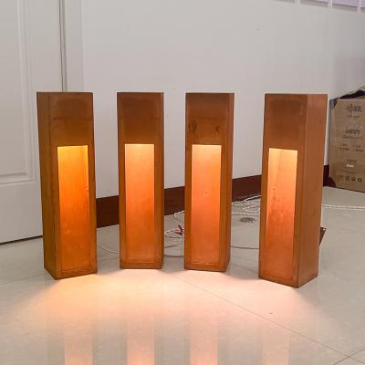 China Light Up Garden Led Bollard Light Electricity Or Solar Corten Steel for sale