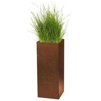 China Custom Rusty Corten Steel Planter Pot With Modern Design Drainage Hole And Low Maintenance for sale