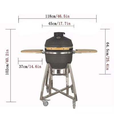 China Outdoor BBQ 18 Inch Ceramic Grill For Grilling Chicken Fish And Meat for sale