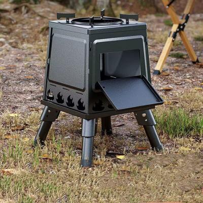 China Camping Portable Folding Outdoor Wood Burner Stove In Carbon Steel for sale