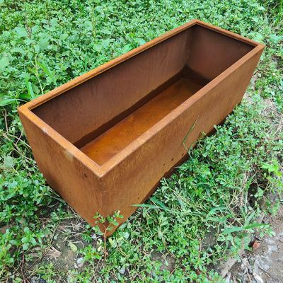 China 2mm Thickness Large Flower Corten Pots Planter Customized For Plantscape for sale