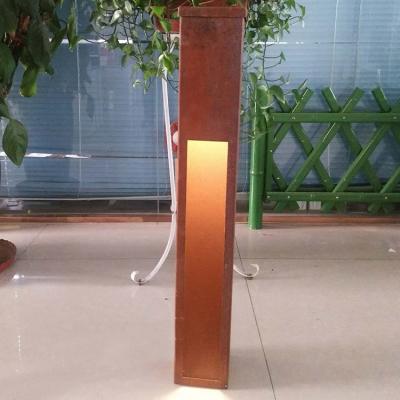 China Lâmpadas de jardim de metal 2mm Corten Steel Light Box IP65 Bollard Lâmpadas de paisagem à venda