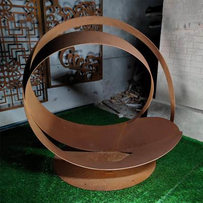 China Thick 4mm Corten Steel Sculpture 47.2 Inch Garden Metal Sculpture for sale