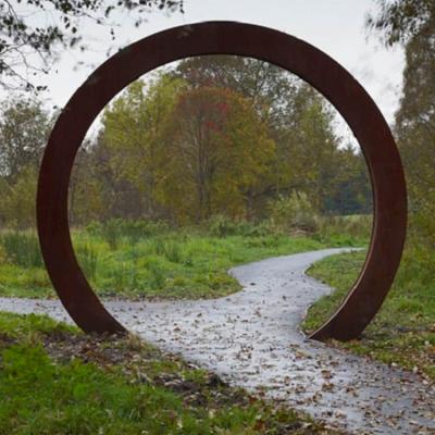 Cina Portone d'acciaio d'acciaio della luna della scultura ISO9001 Corten di D 2200mm Corten in vendita