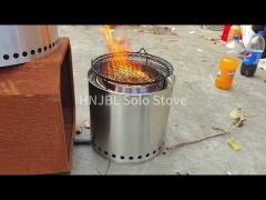 Outdoor 15Inch Wood Burning Stainless Steel Fire Pits Solo Stove Round Silvery White