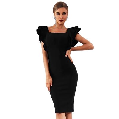 China European Elastic Sleeveless Anti-wrinkle Overlap Trim Celebrity Bandage Dress Women Bodycon Cocktail Dresses Sexy Party Dress for sale