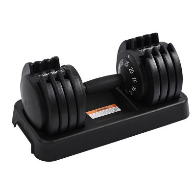 China 25kg Dumbbell Cast Iron 55lbs Space Saving Home Gym Adjustable Dumbbell Fast Adjustable Weight Lifting Dumbbell Set for sale